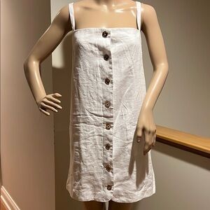 White Button-Down Linen Dress